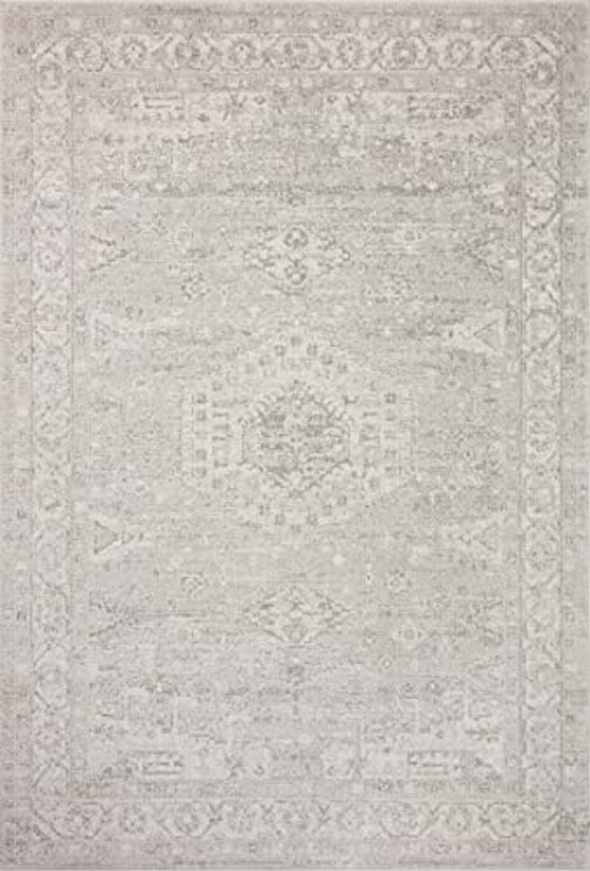 Loloi Odette Collection 2'-3" x 3'-10" Accent Rug in Silver/Ivory - Designer Long Runner Rug, Neutral Runner Rug for Hallways & Entryways, High-Traffic Area Rug