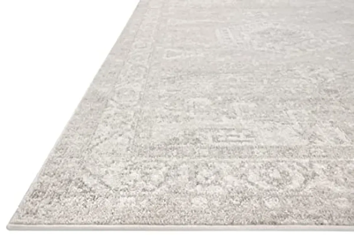 Loloi Odette Collection 2'-3" x 3'-10" Accent Rug in Silver/Ivory - Designer Long Runner Rug, Neutral Runner Rug for Hallways & Entryways, High-Traffic Area Rug