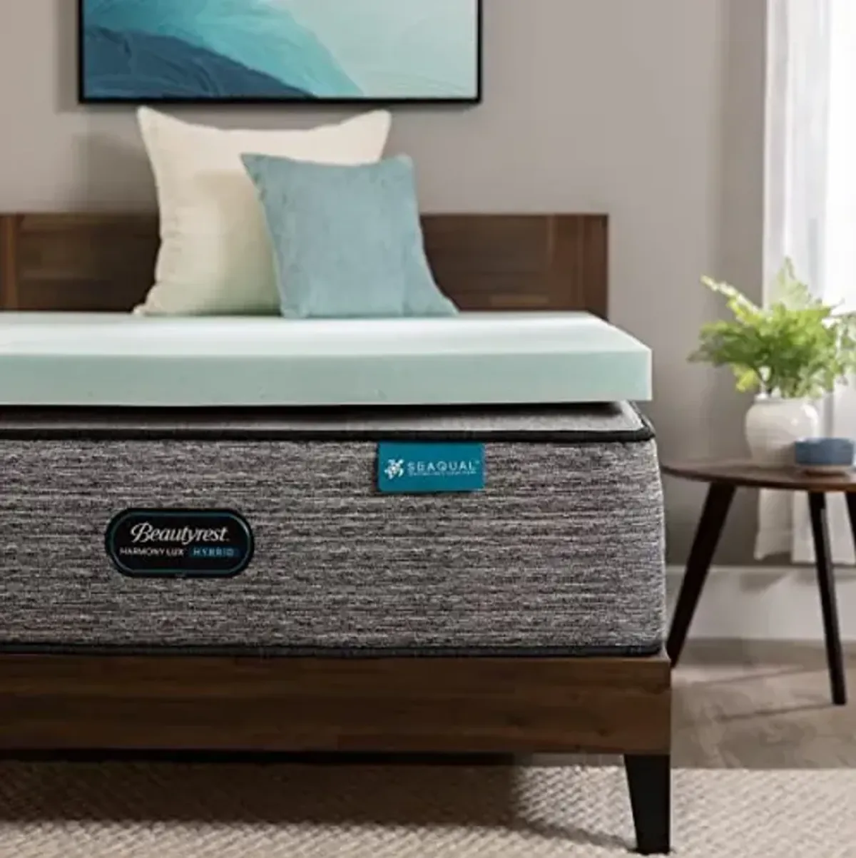 Beautyrest Thermagel Deluxe Cooling Pressure-Relieving Memory Foam Mattress Topper, Twin, 3-Inch, Blue