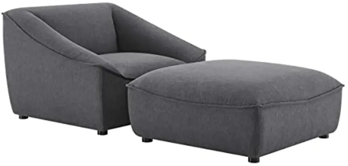 Modway Furniture EEI-5412-CHA Comprise Living Room Set Charcoal - 2 Piece