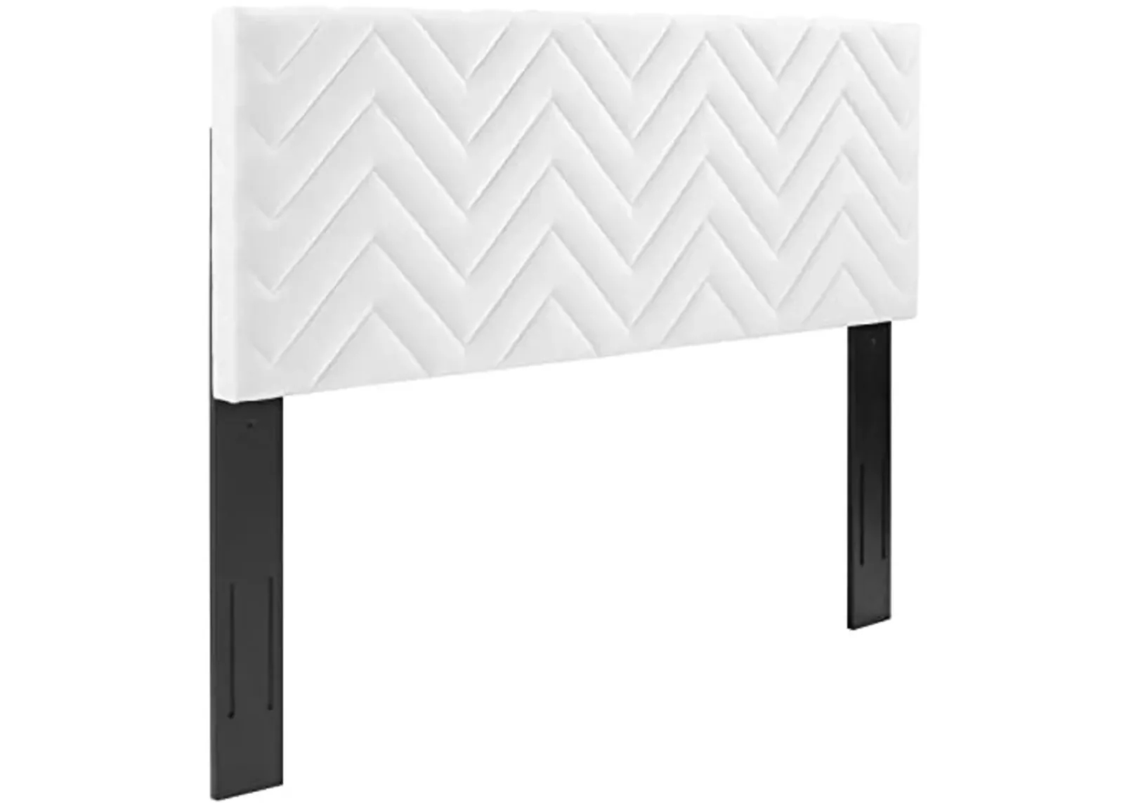 Modway MOD-6659-WHI Mercy Chevron Tufted Performance Velvet Full/Queen Headboard, White