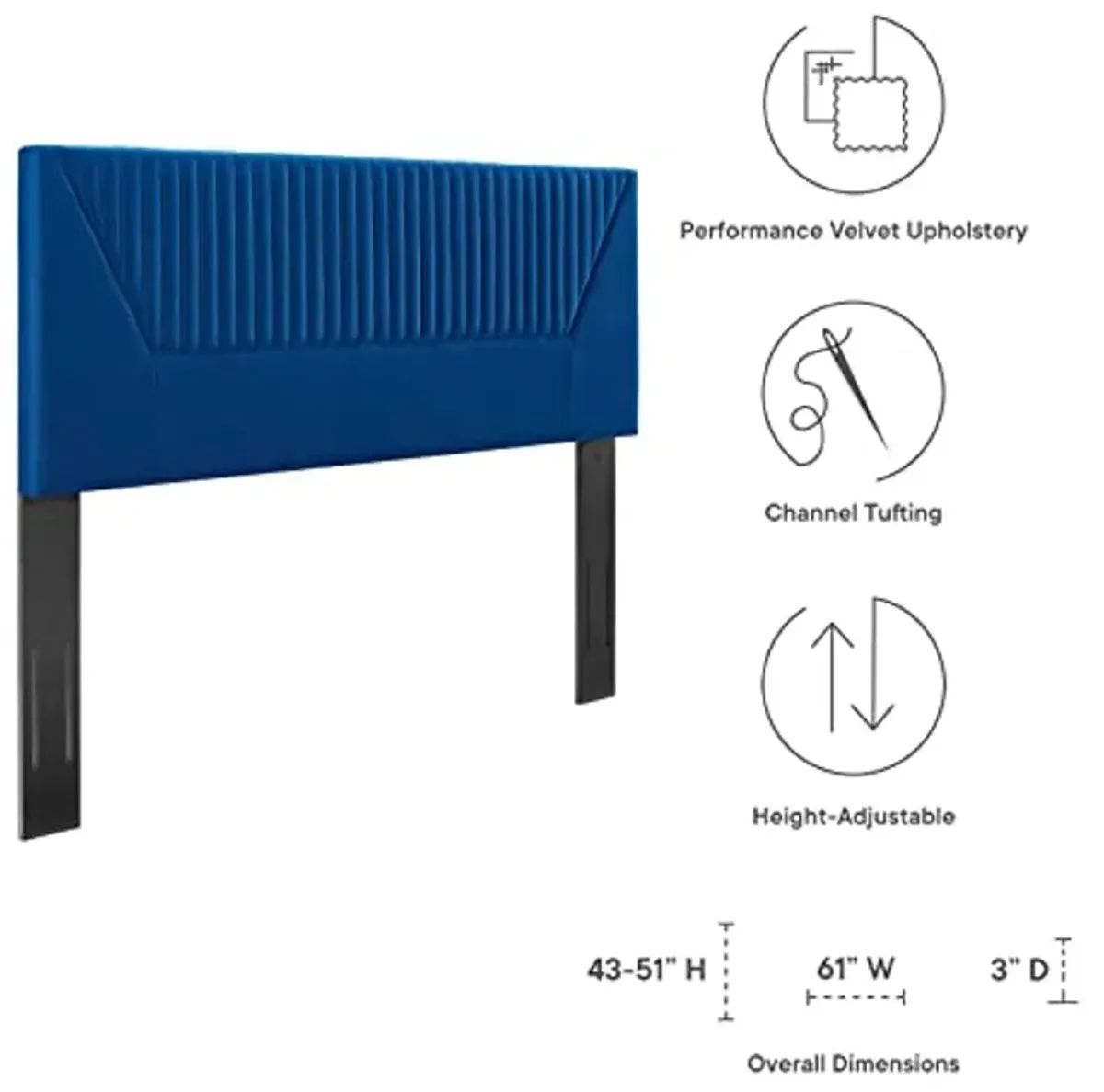 Modway Patience Adjustable, California King, Navy