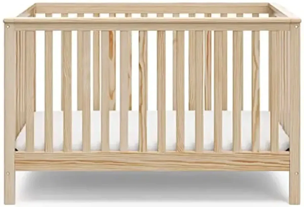 Storkcraft Hillcrest 4-in-1 Convertible Crib (Natural) - Converts to Daybed, Toddler Bed, and Full-Size Bed, Fits Standard Full-Size Crib Mattress, Adjustable Mattress Support Base