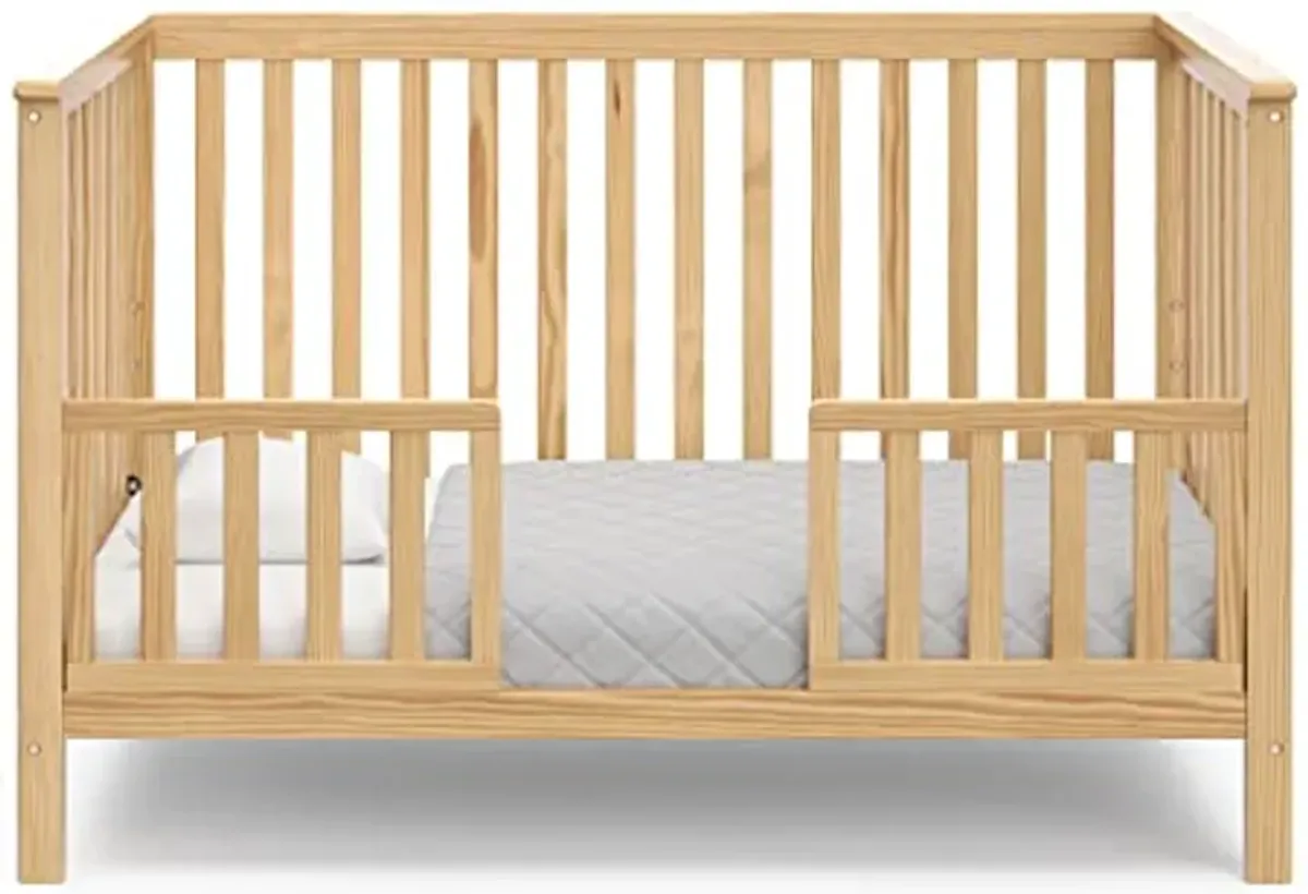 Storkcraft Hillcrest 4-in-1 Convertible Crib (Natural) - Converts to Daybed, Toddler Bed, and Full-Size Bed, Fits Standard Full-Size Crib Mattress, Adjustable Mattress Support Base