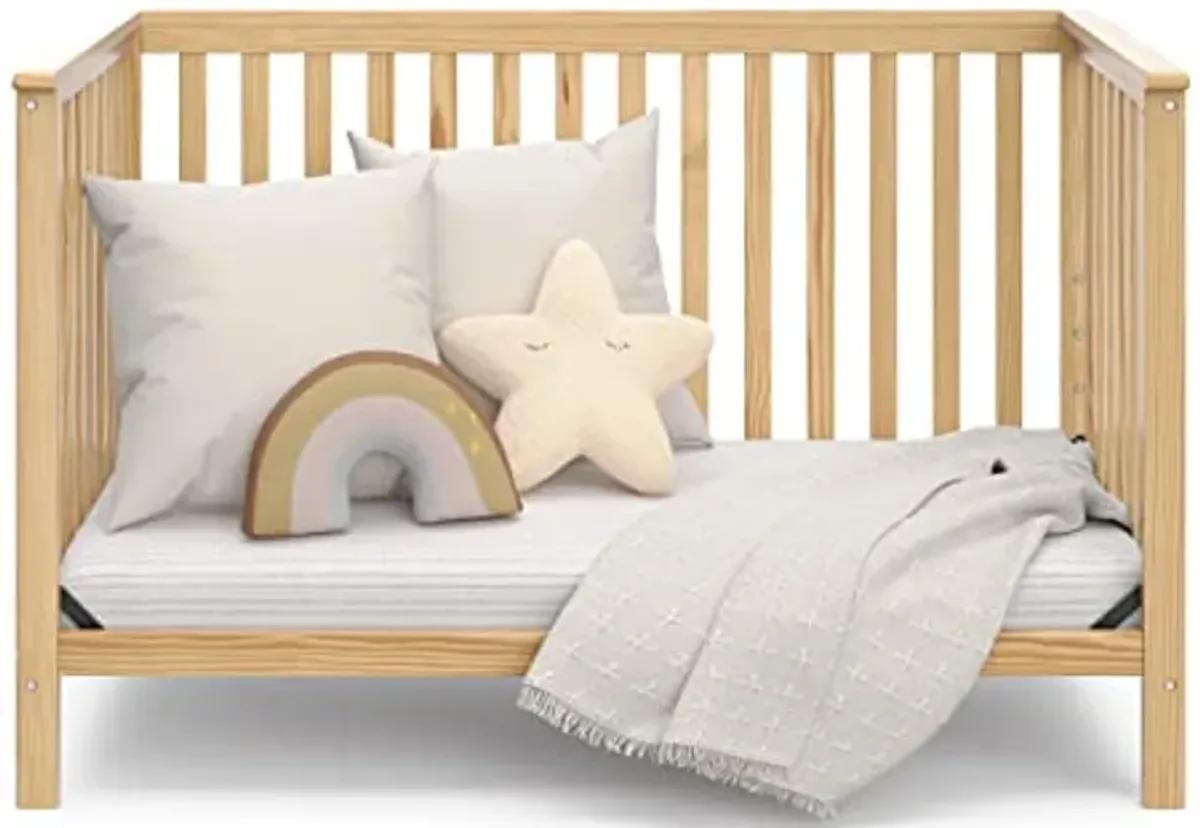 Storkcraft Hillcrest 4-in-1 Convertible Crib (Natural) - Converts to Daybed, Toddler Bed, and Full-Size Bed, Fits Standard Full-Size Crib Mattress, Adjustable Mattress Support Base