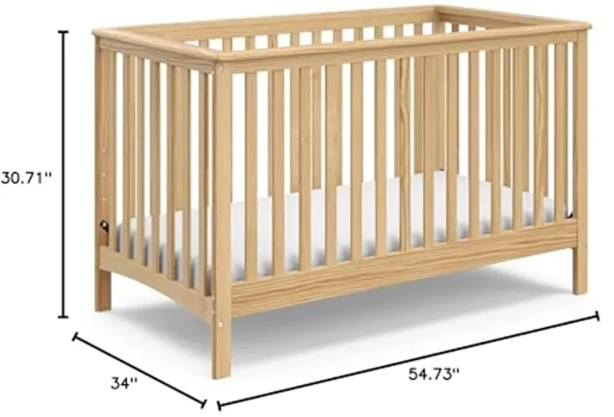 Storkcraft Hillcrest 4-in-1 Convertible Crib (Natural) - Converts to Daybed, Toddler Bed, and Full-Size Bed, Fits Standard Full-Size Crib Mattress, Adjustable Mattress Support Base