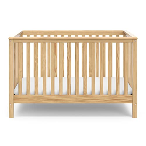 Storkcraft Hillcrest 4-in-1 Convertible Crib (Natural) - Converts to Daybed, Toddler Bed, and Full-Size Bed, Fits Standard Full-Size Crib Mattress, Adjustable Mattress Support Base