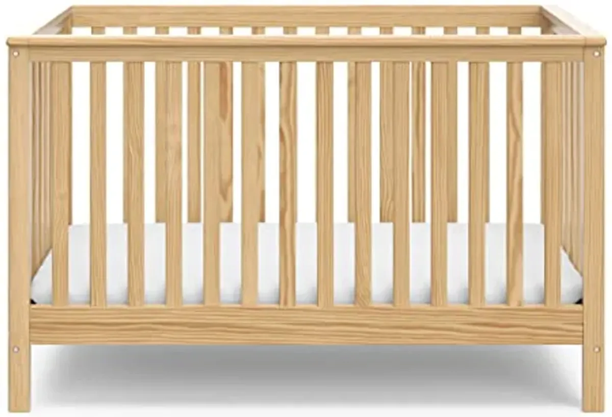 Storkcraft Hillcrest 4-in-1 Convertible Crib (Natural) - Converts to Daybed, Toddler Bed, and Full-Size Bed, Fits Standard Full-Size Crib Mattress, Adjustable Mattress Support Base