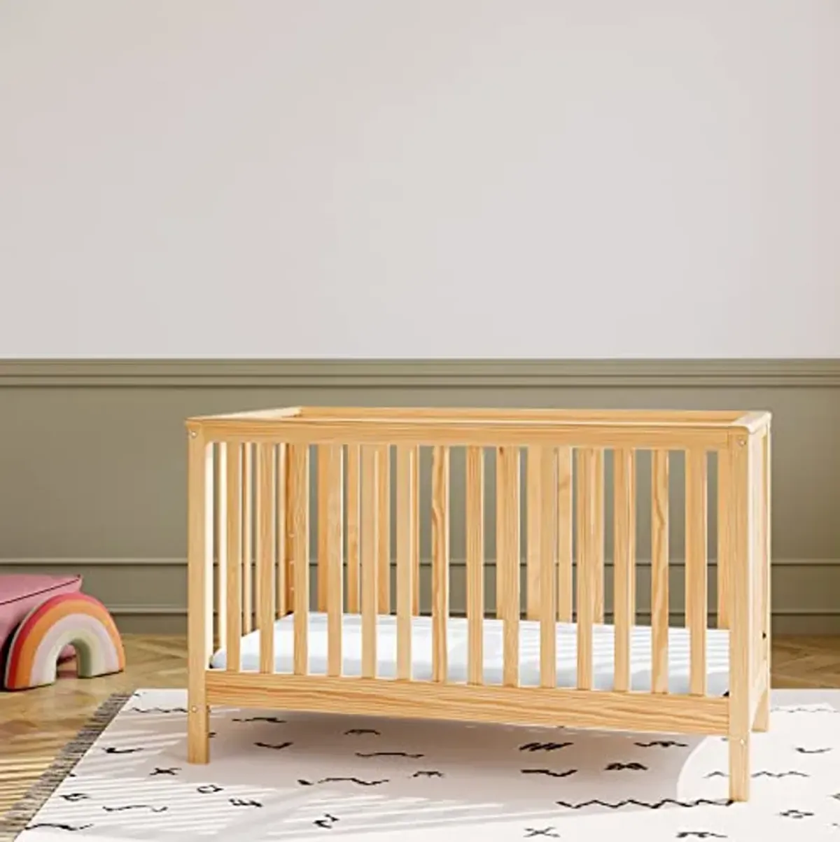 Storkcraft Hillcrest 4-in-1 Convertible Crib (Natural) - Converts to Daybed, Toddler Bed, and Full-Size Bed, Fits Standard Full-Size Crib Mattress, Adjustable Mattress Support Base