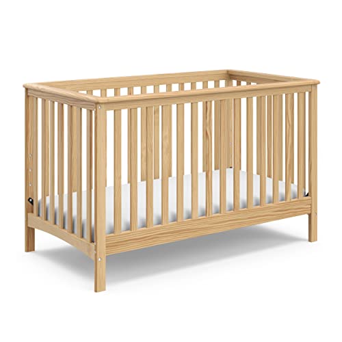 Storkcraft Hillcrest 4-in-1 Convertible Crib (Natural) - Converts to Daybed, Toddler Bed, and Full-Size Bed, Fits Standard Full-Size Crib Mattress, Adjustable Mattress Support Base