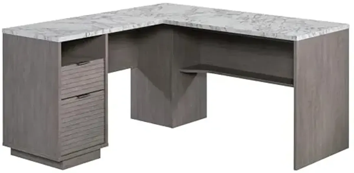 Sauder East Rock L-Desk, Ashen Oak Finish