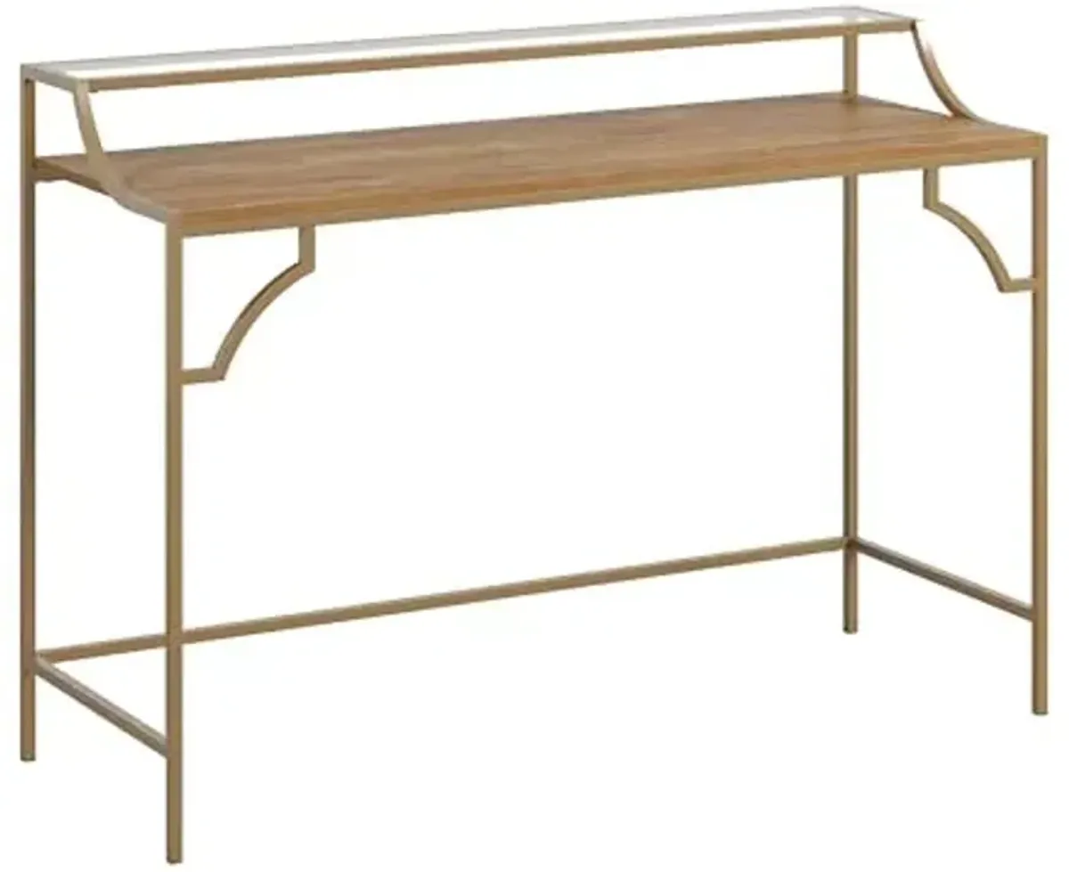 Sauder International Lux Writing Desk, Sindoori Mango Finish