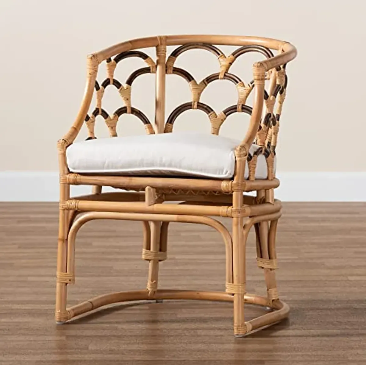 Baxton Studio Aster Natural Rattan Armchair, One Size