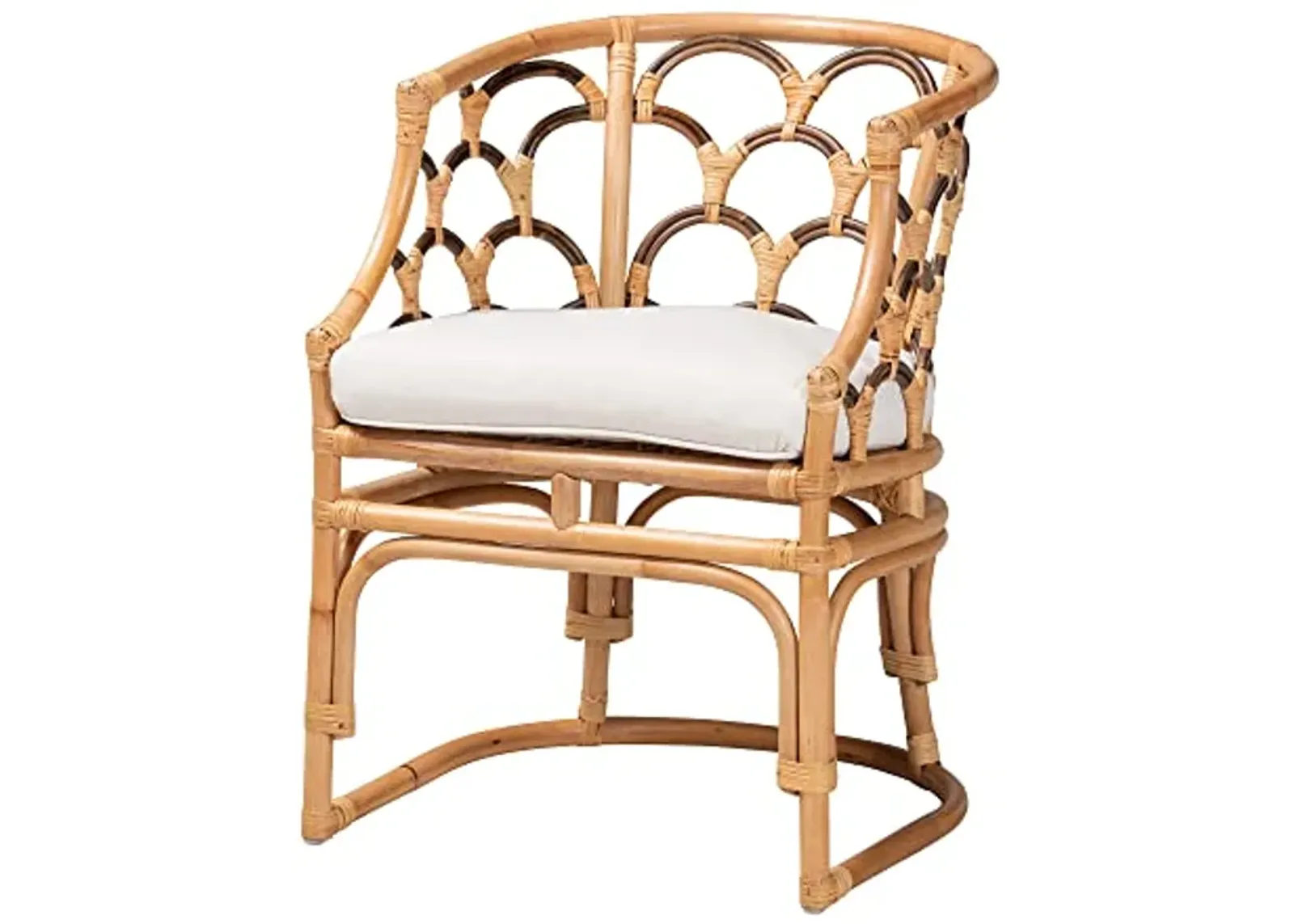 Baxton Studio Aster Natural Rattan Armchair, One Size