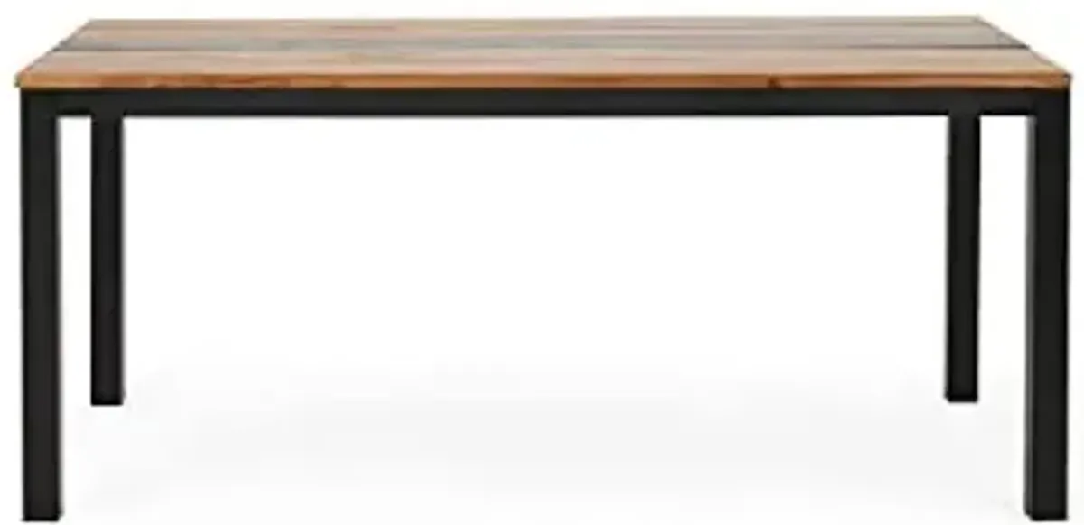 Christopher Knight Home 317193 Lindsey Dining Table, Teak + Black