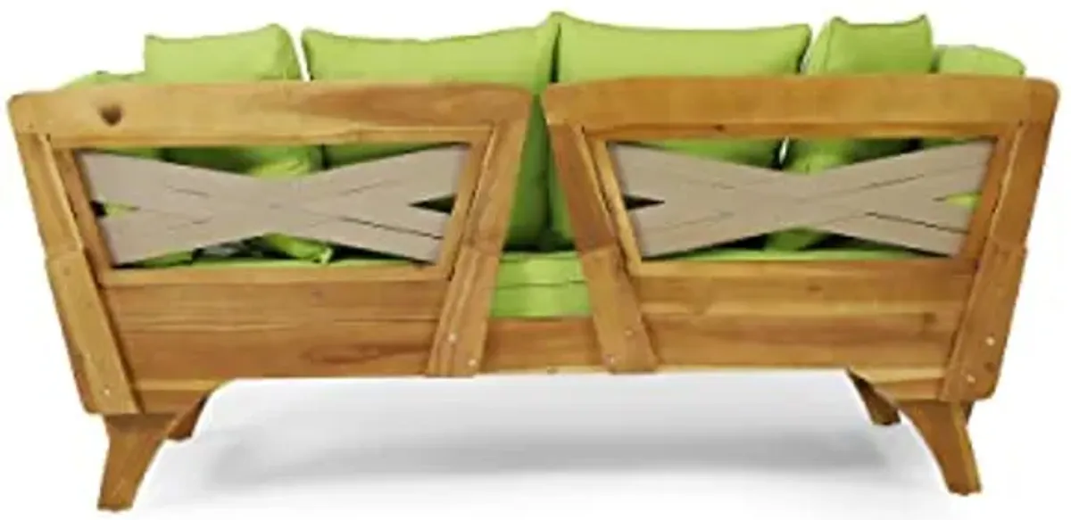 Christopher Knight Home 317017 Serene Daybed, Light Green + Teak + Khaki