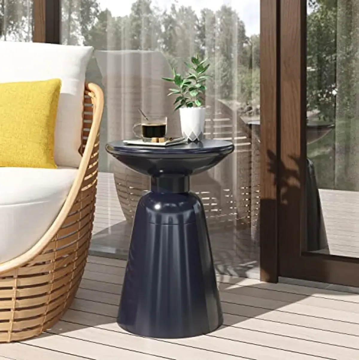 Christopher Knight Home Pelon Outdoor Side Tables - Navy Blue