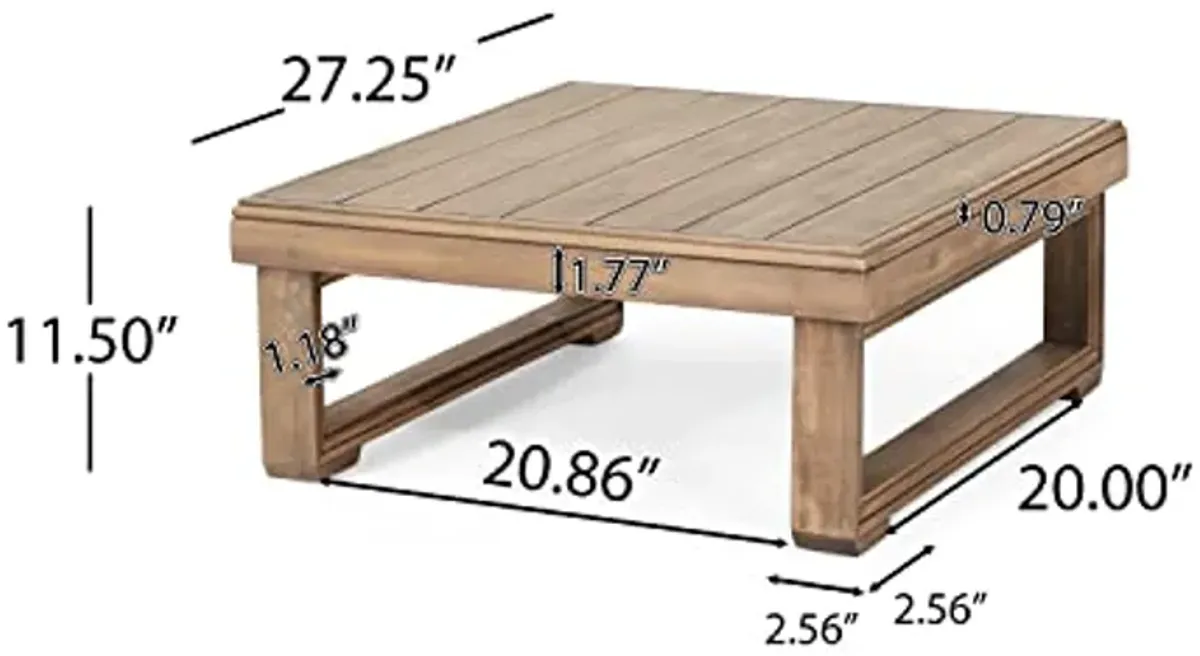 Christopher Knight Home Westchester Square Coffee Table - Acacia Wood - Brown Wash