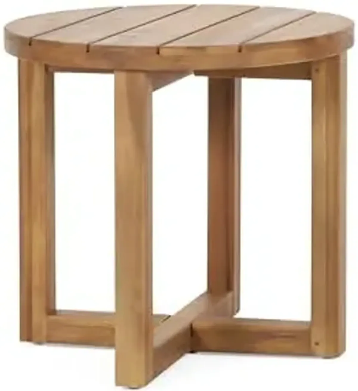Hamel Outdoor Circular Side Table - Acacia Wood - Teak