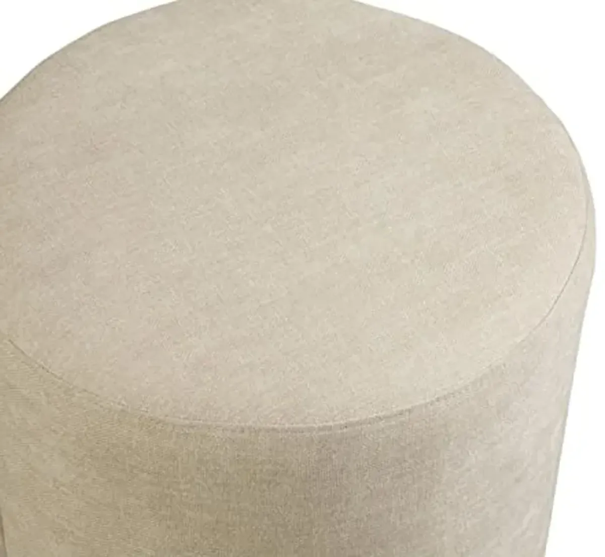 Bassett Mirror Anderson Wood Round Ottoman with Cream Finish 7000-LR-133EC