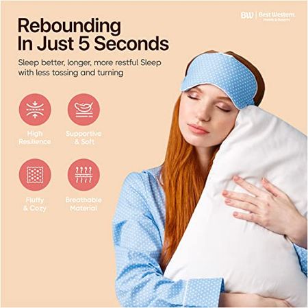 Best Western Victoria Pillow Used in Best Western Hotels, Luxury Made in USA, T230 100% Cotton, Eco Adaptive Fiber Fill, Back or Stomach Sleepers, (2, 20X26)