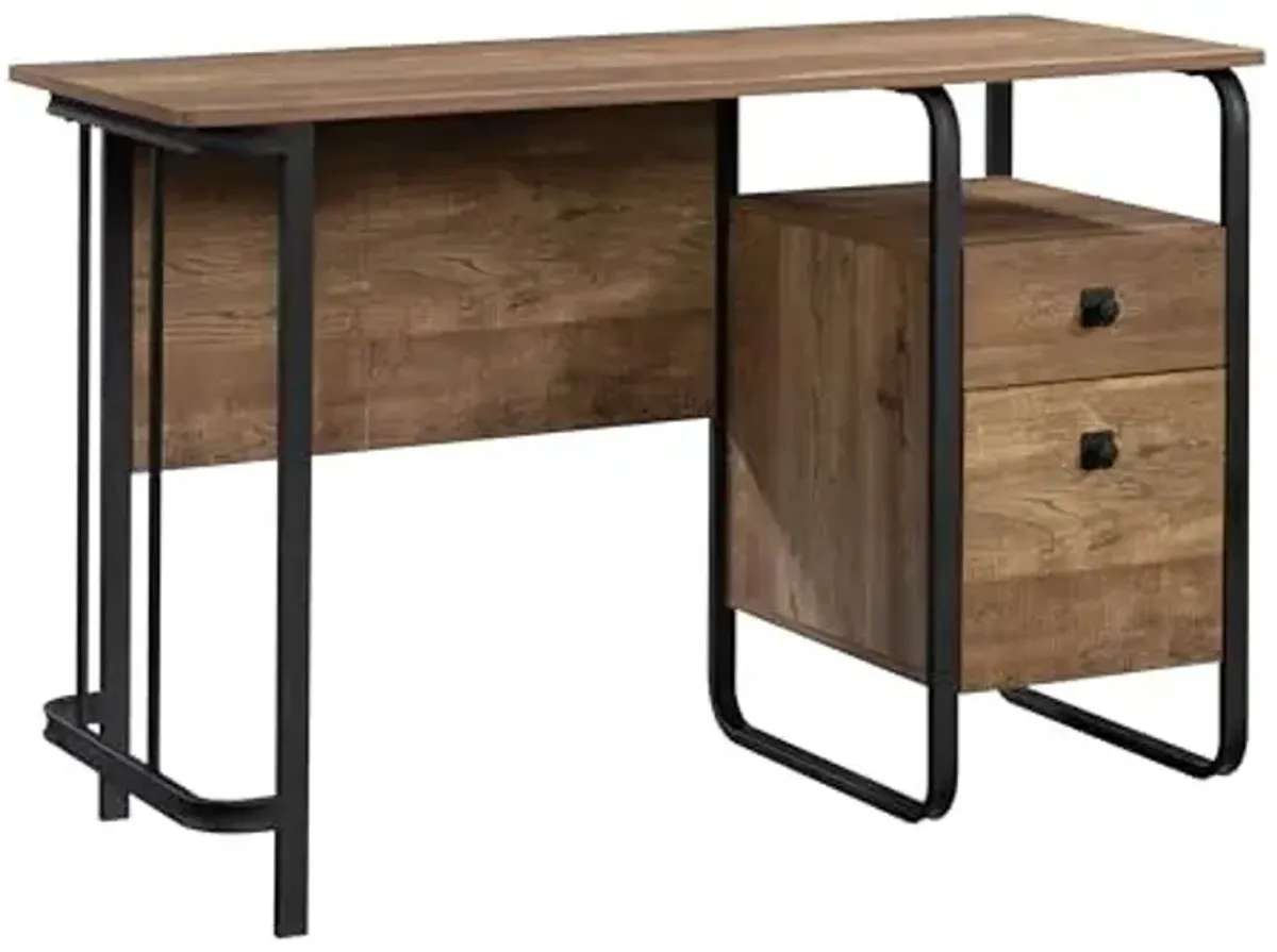 Sauder Station House Single Pedestal Desk, Etched Oak Finish