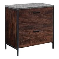 Sauder Market Commons Engineered Wood and Metal Lateral File in Rich Walnut