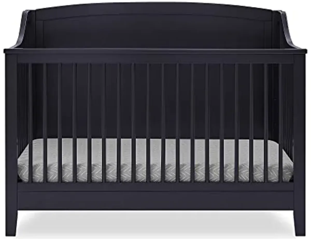 Delta Children Campbell 6-in-1 Convertible Crib - Greenguard Gold Certified, Midnight Grey