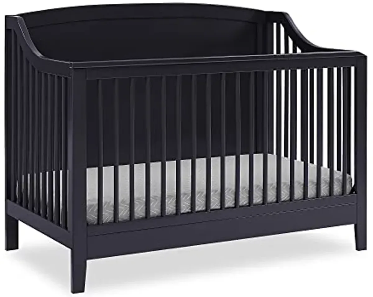 Delta Children Campbell 6-in-1 Convertible Crib - Greenguard Gold Certified, Midnight Grey