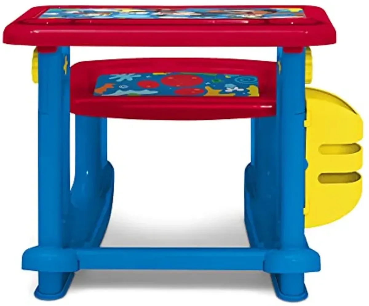 Disney Mickey Mouse Draw and Play Desk by Delta Children – Includes 10 Markers and Coloring Book, Blue