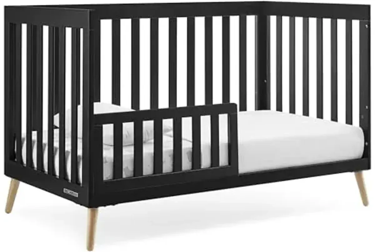 Delta Children Essex 4-in-1 Convertible Baby Crib, Ebony with Natural Legs