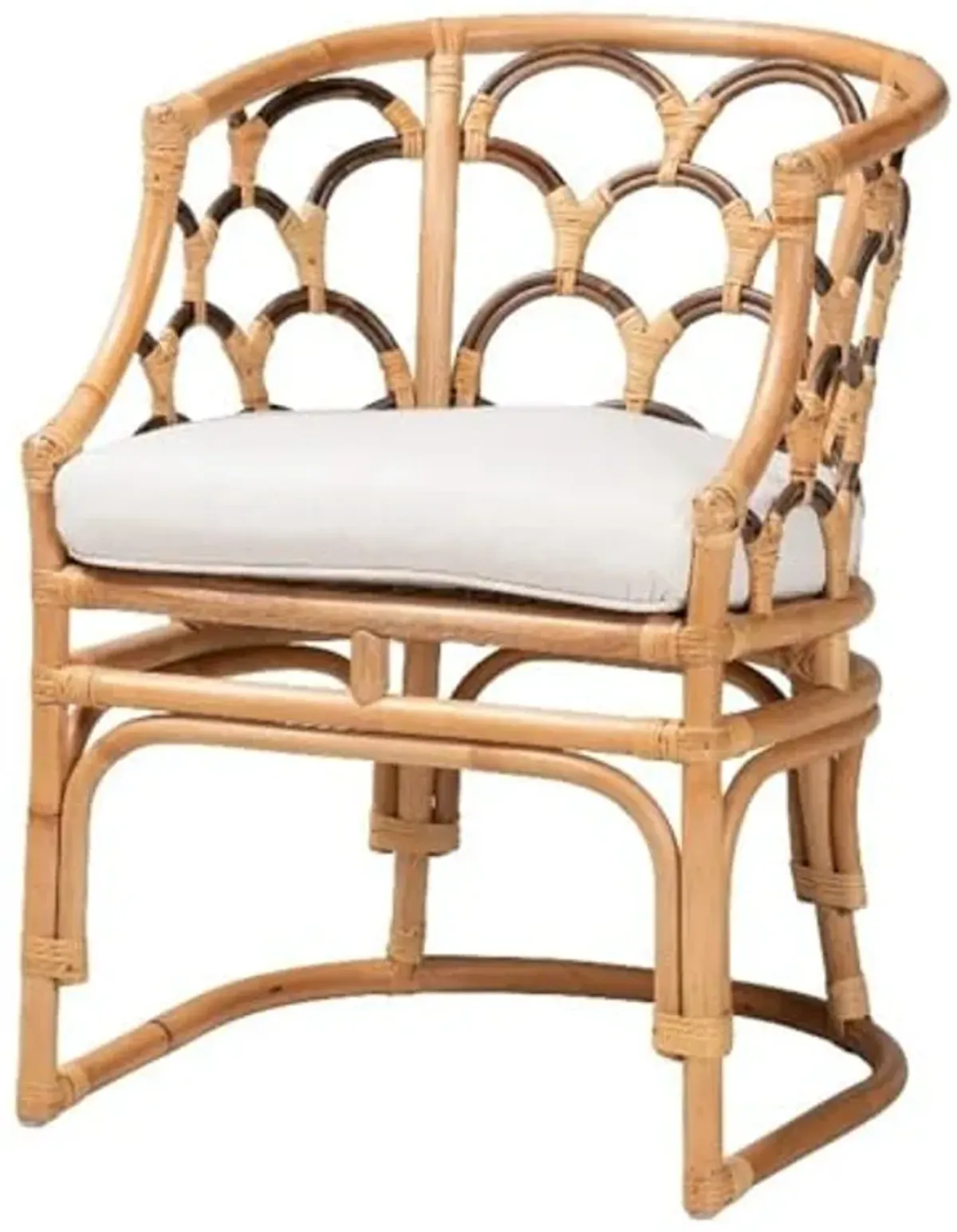 Baxton Studio Aster Modern Bohemian Natural Brown Rattan Armchair