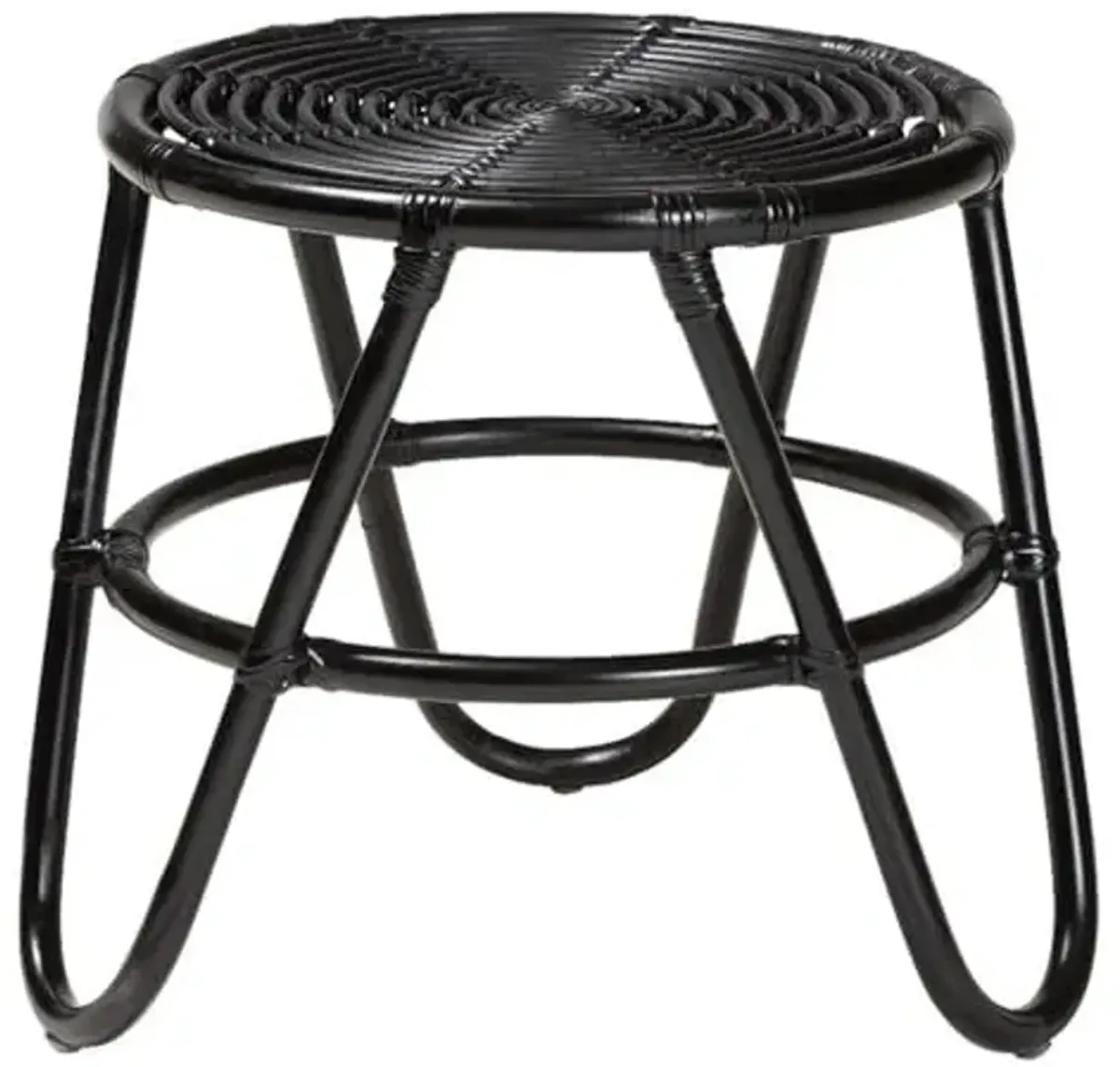 Baxton Studio Pertessa Modern Bohemian Black Finished Rattan End Table
