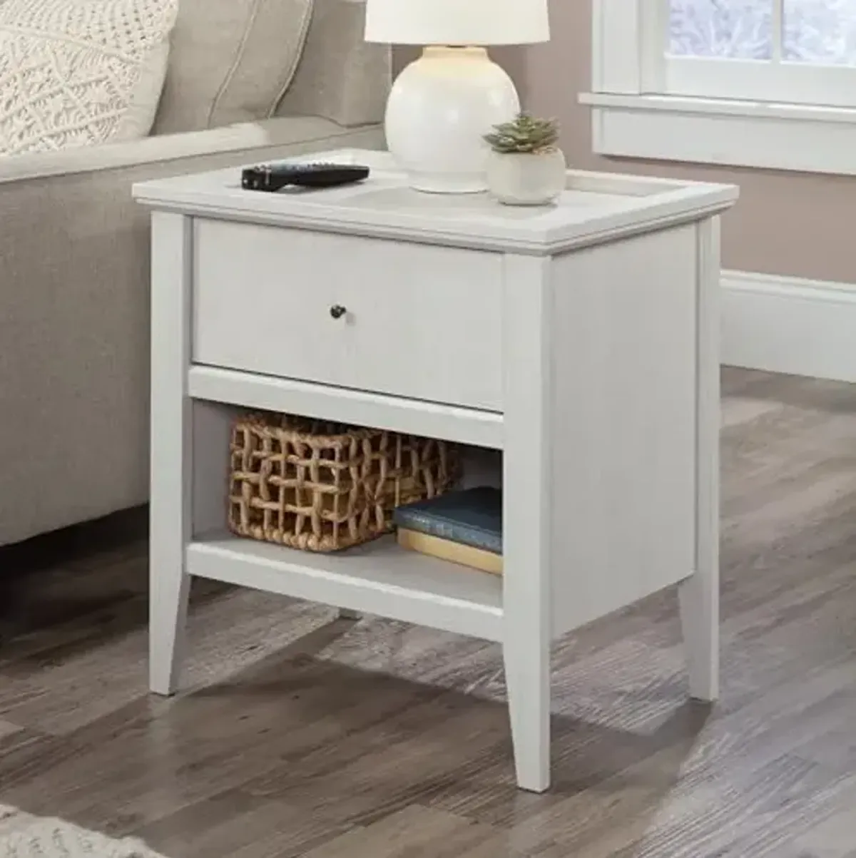 Sauder Larkin Ledge Night Stand, Glacier Oak Finish
