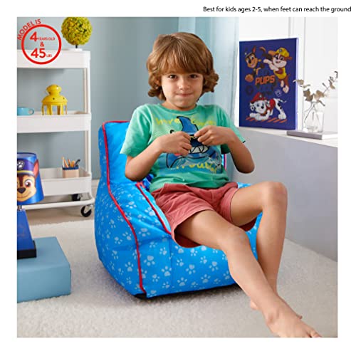 Idea Nuova Paw Patrol Kids Nylon Bean Bag Chair with Piping & Top Carry