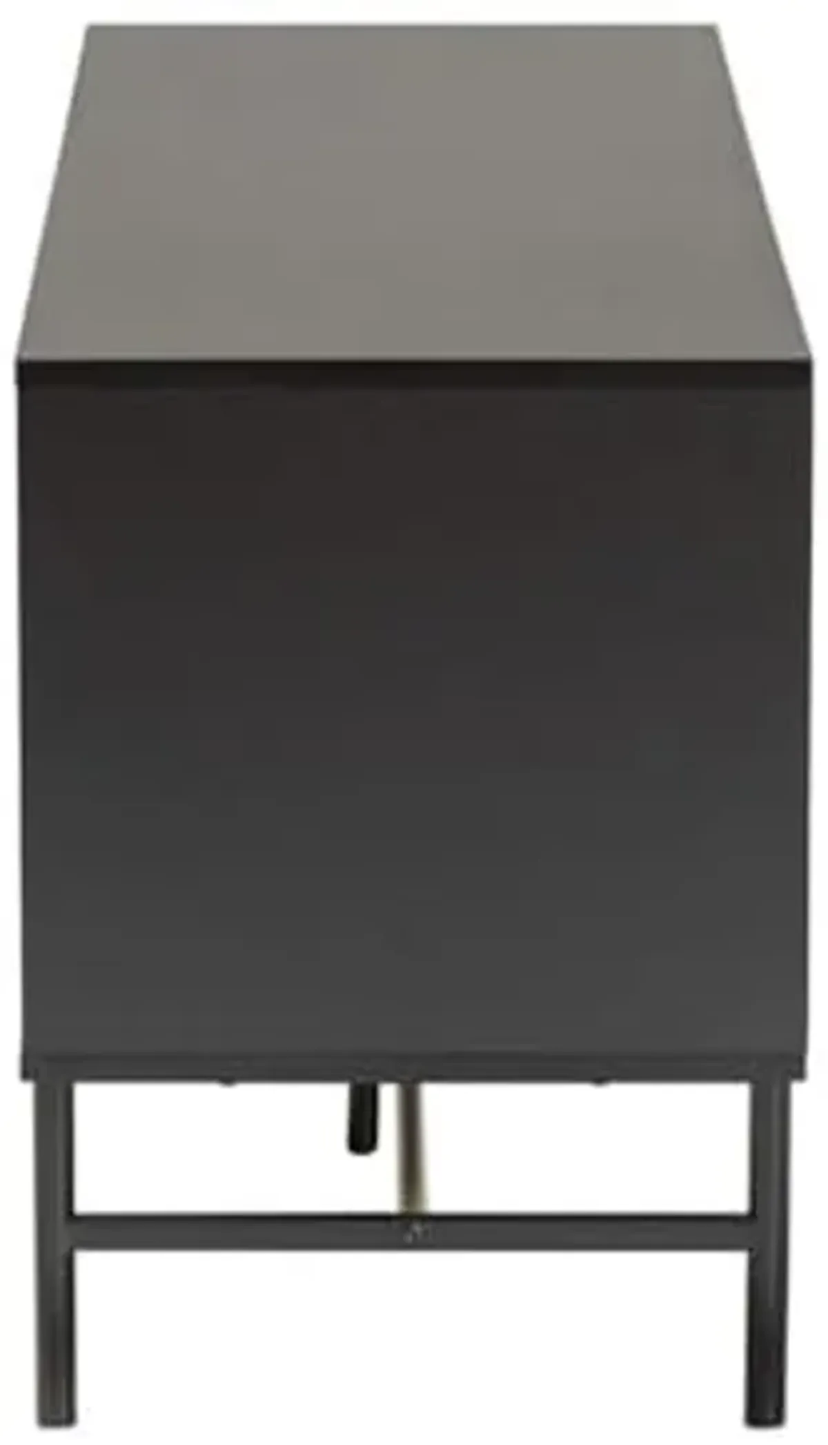 Baxton Studio Truett Modern Dark Brown Finished Wood and Two-Tone Black and Gold Metal TV Stand