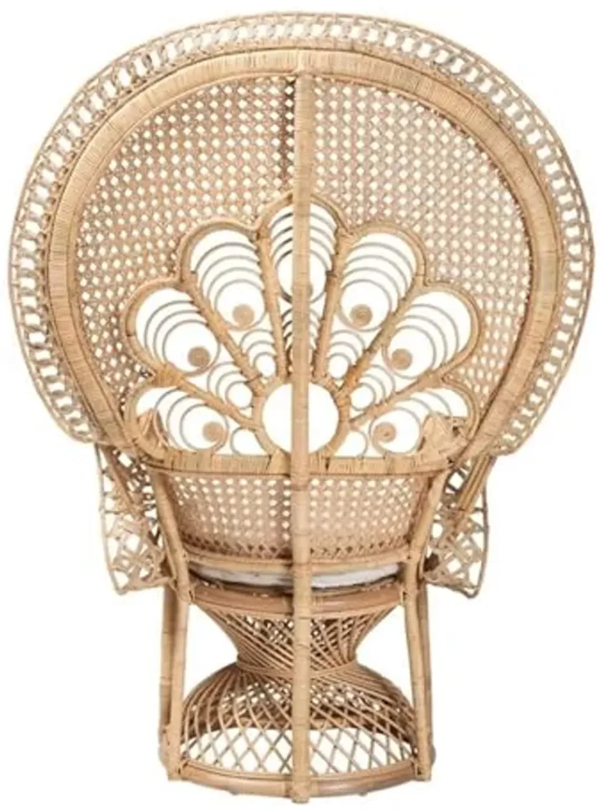 Baxton Studio Ediva Modern Bohemian Natural Brown Rattan Peacock Accent Chair