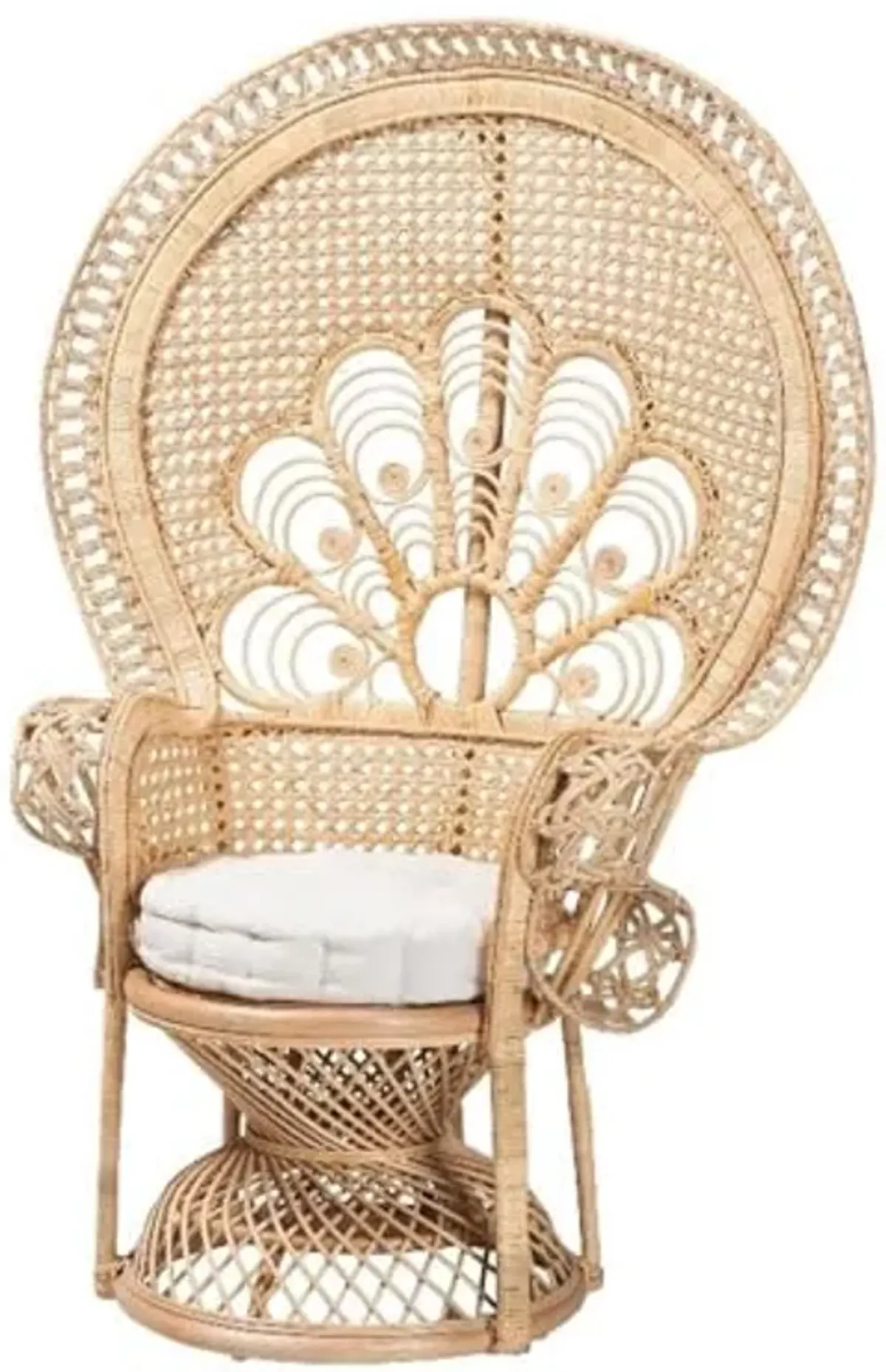 Baxton Studio Ediva Modern Bohemian Natural Brown Rattan Peacock Accent Chair