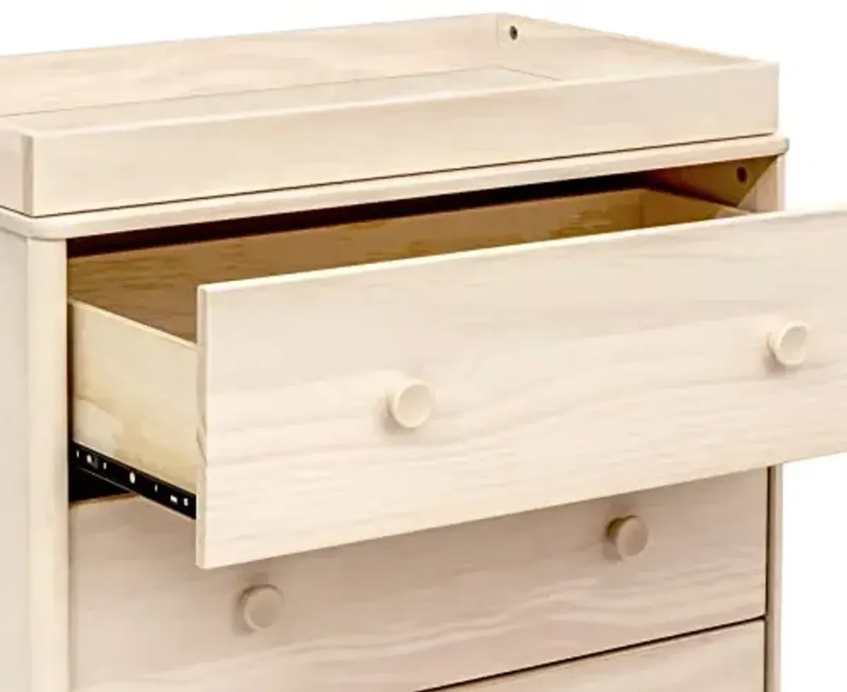 babyletto Lolly Changing Table Dresser Combo w/Removable Tray - GREENGUARD Gold Certified 3 Drawer Baby Dresser with Changing Table Top - Easy to Assemble Diaper Station for Nursery, Washed Natural