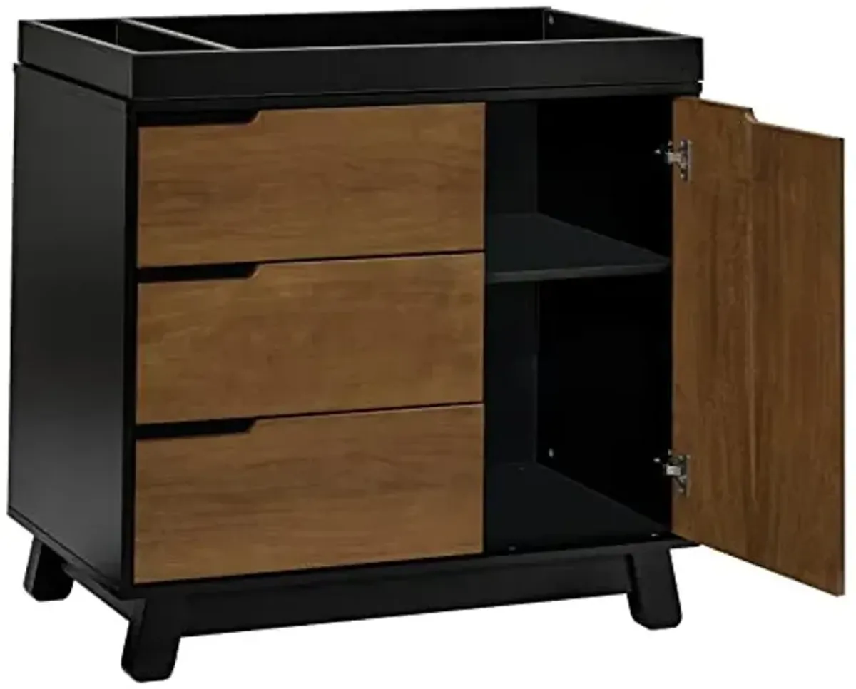 Babyletto Hudson Changing Table Dresser Combo w/Removable Tray - GREENGUARD Gold Certified 3-Drawer Baby Dresser with Table Top & Side Cabinet - Diaper Changing Station for Nursery, Easy to Assemble