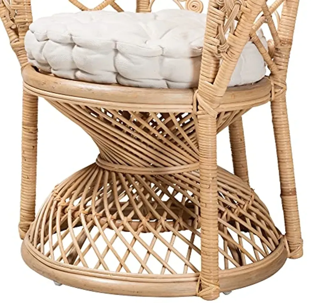 Bali & pari Fedra Modern Bohemian Natural Rattan Peacock Chair