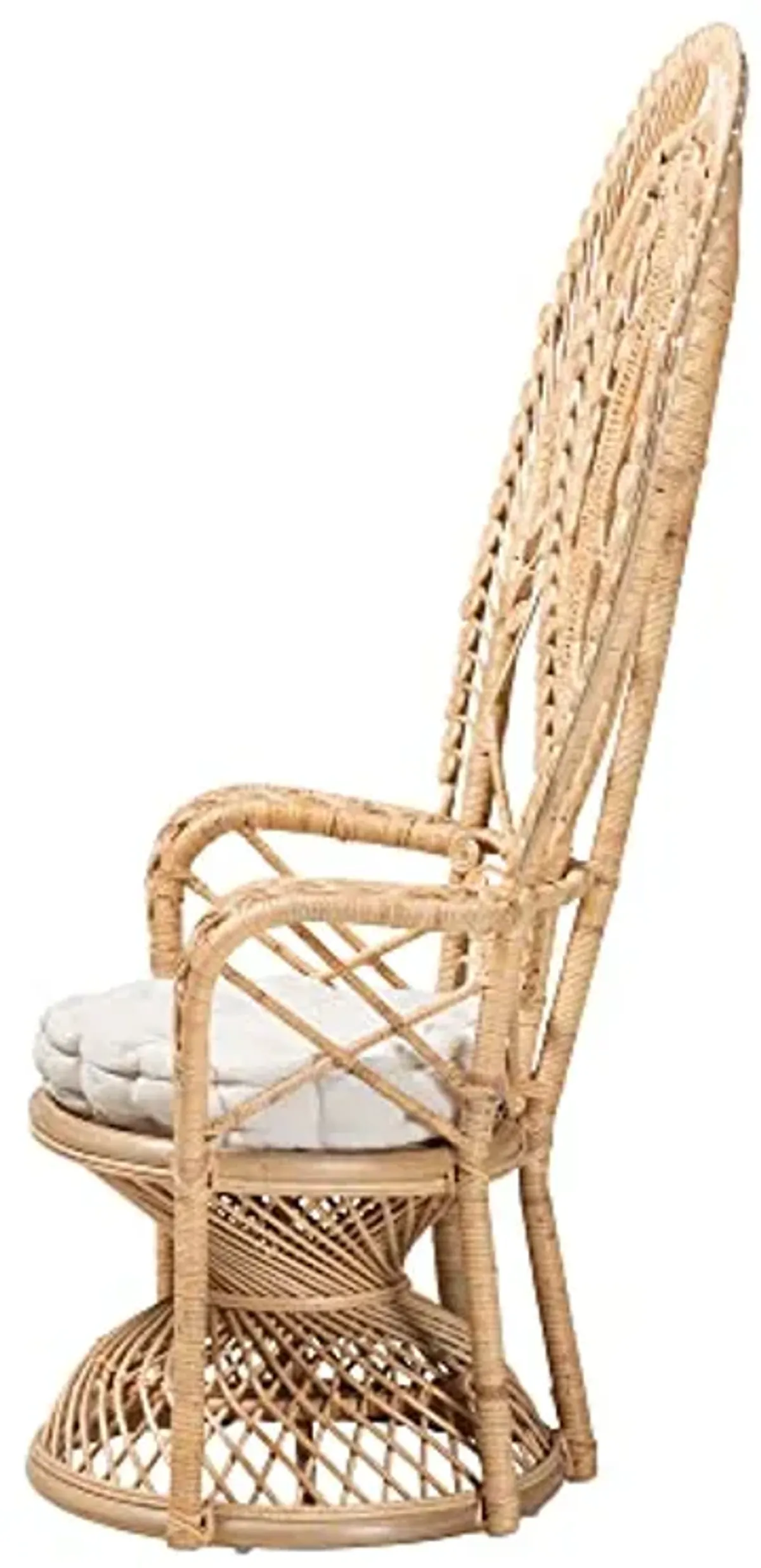 Bali & pari Fedra Modern Bohemian Natural Rattan Peacock Chair