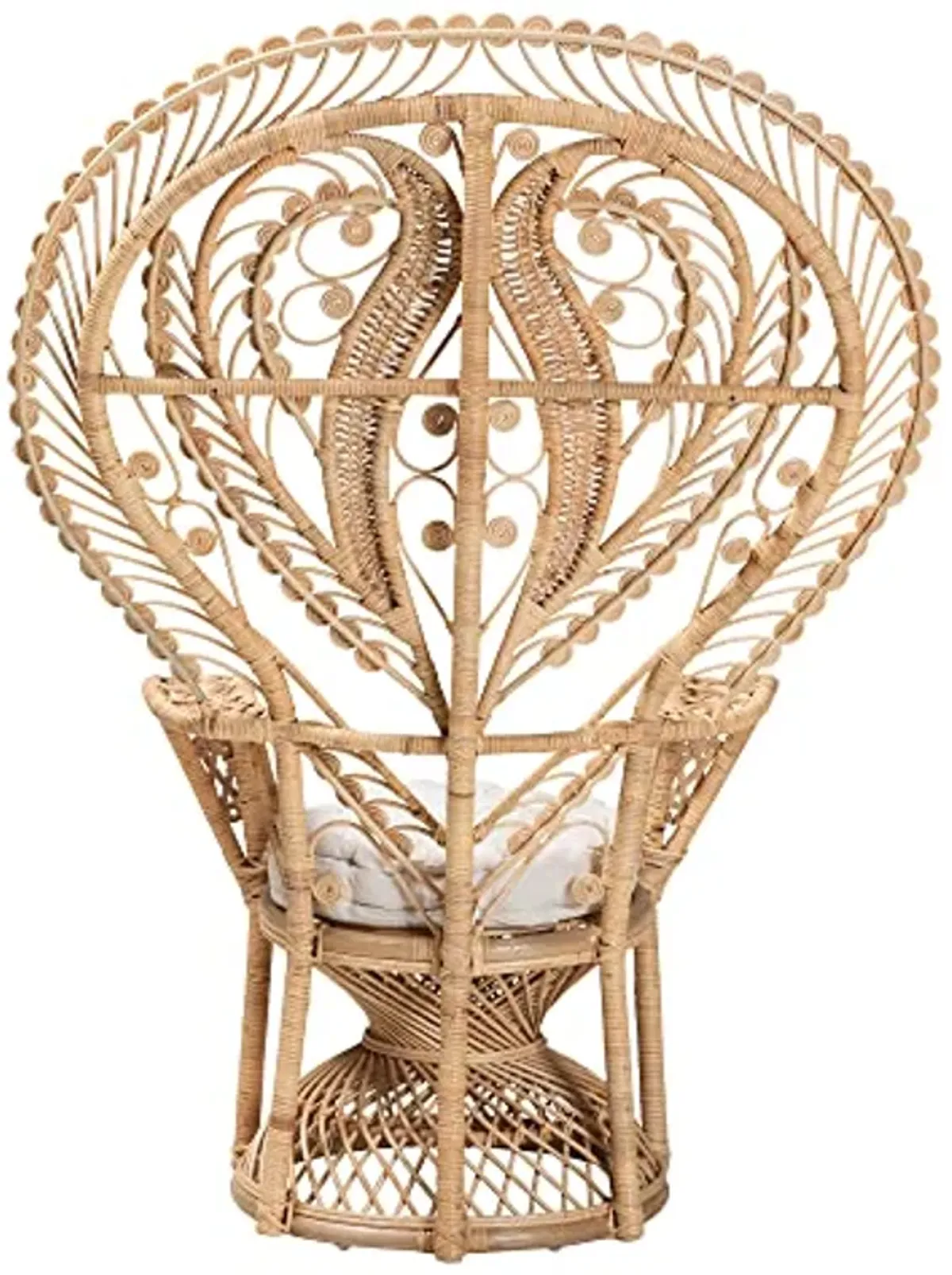 Bali & pari Fedra Modern Bohemian Natural Rattan Peacock Chair