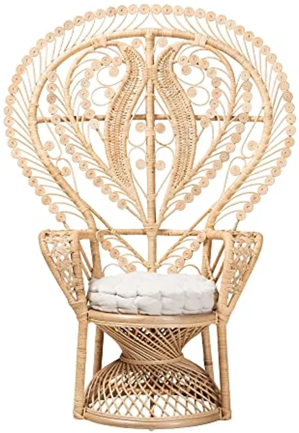 Bali & pari Fedra Modern Bohemian Natural Rattan Peacock Chair