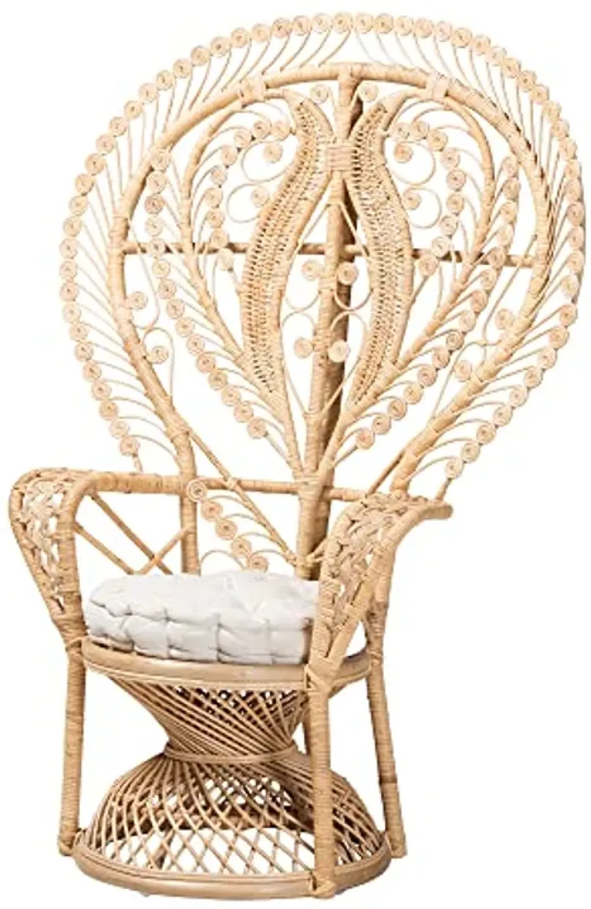 Bali & pari Fedra Modern Bohemian Natural Rattan Peacock Chair