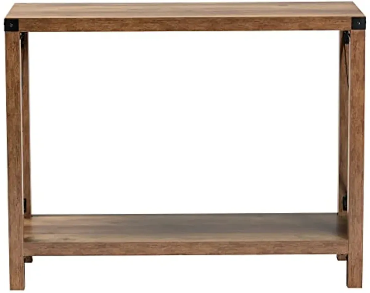 Baxton Studio Rumi Console Table, One Size, Natural Brown/Black