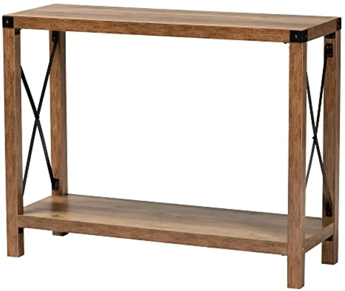 Baxton Studio Rumi Console Table, One Size, Natural Brown/Black