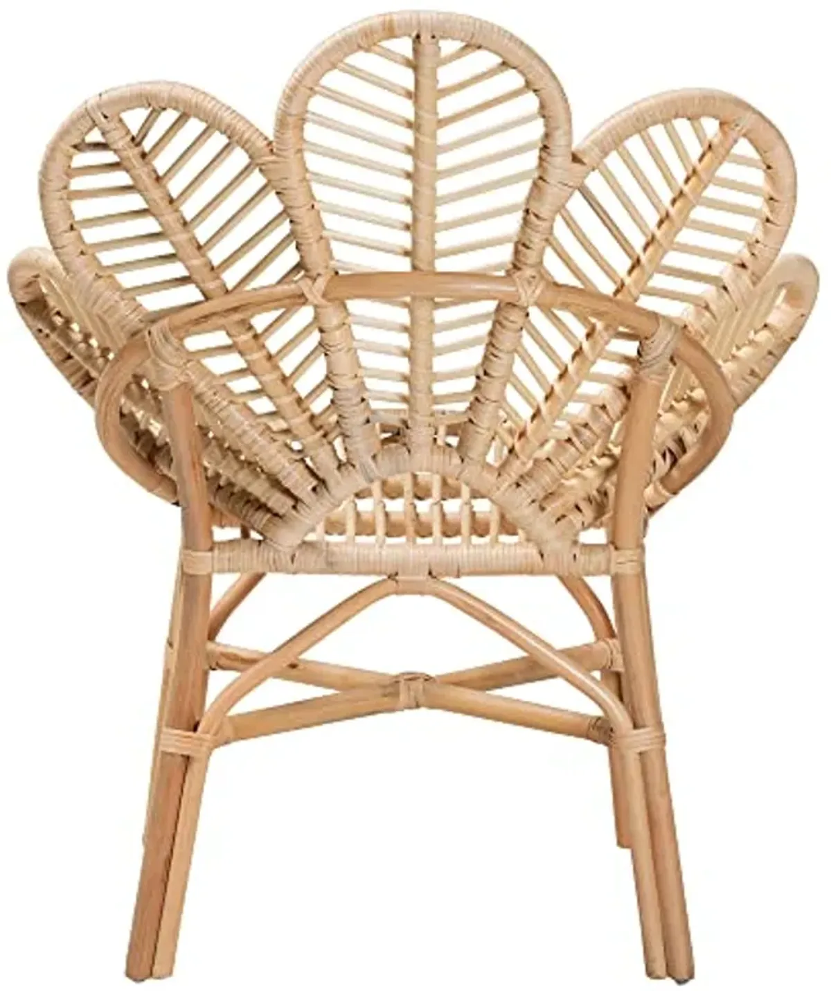 Baxton Studio Bianca Natural Rattan Flower Chair, Large