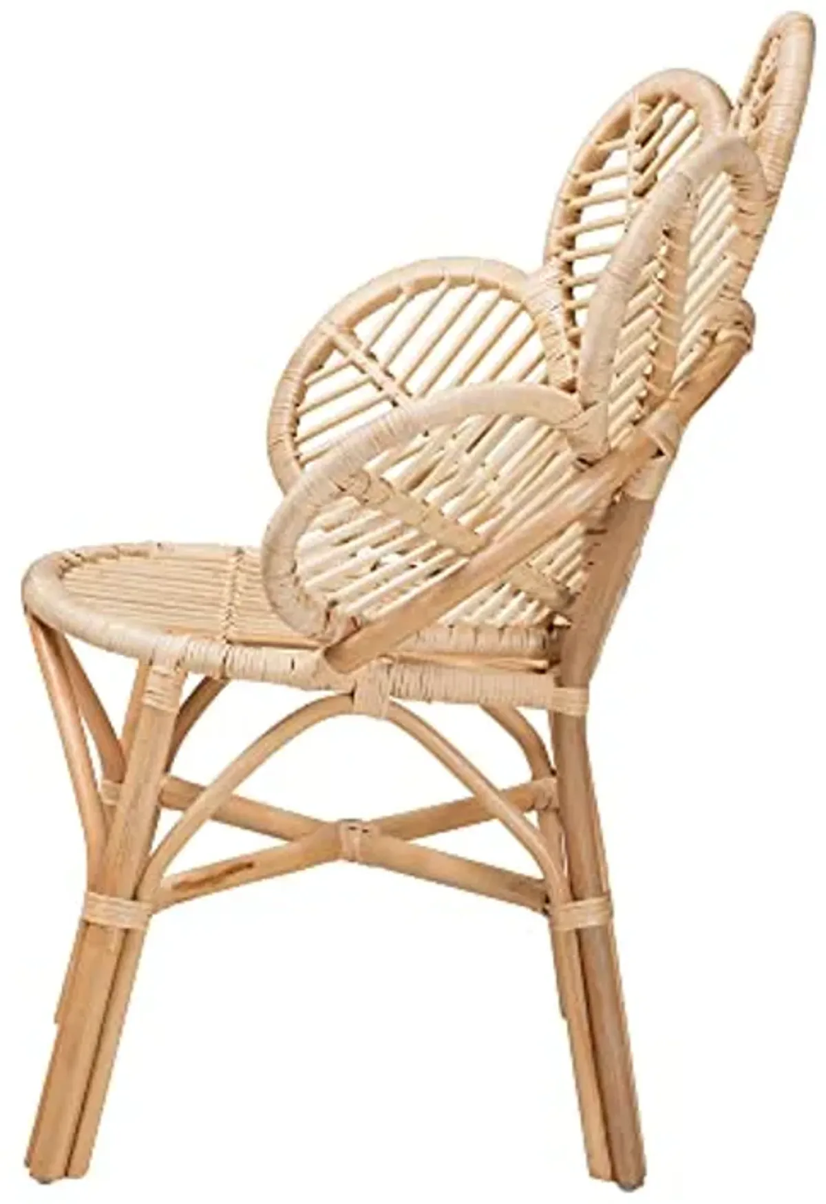 Baxton Studio Bianca Natural Rattan Flower Chair, Large