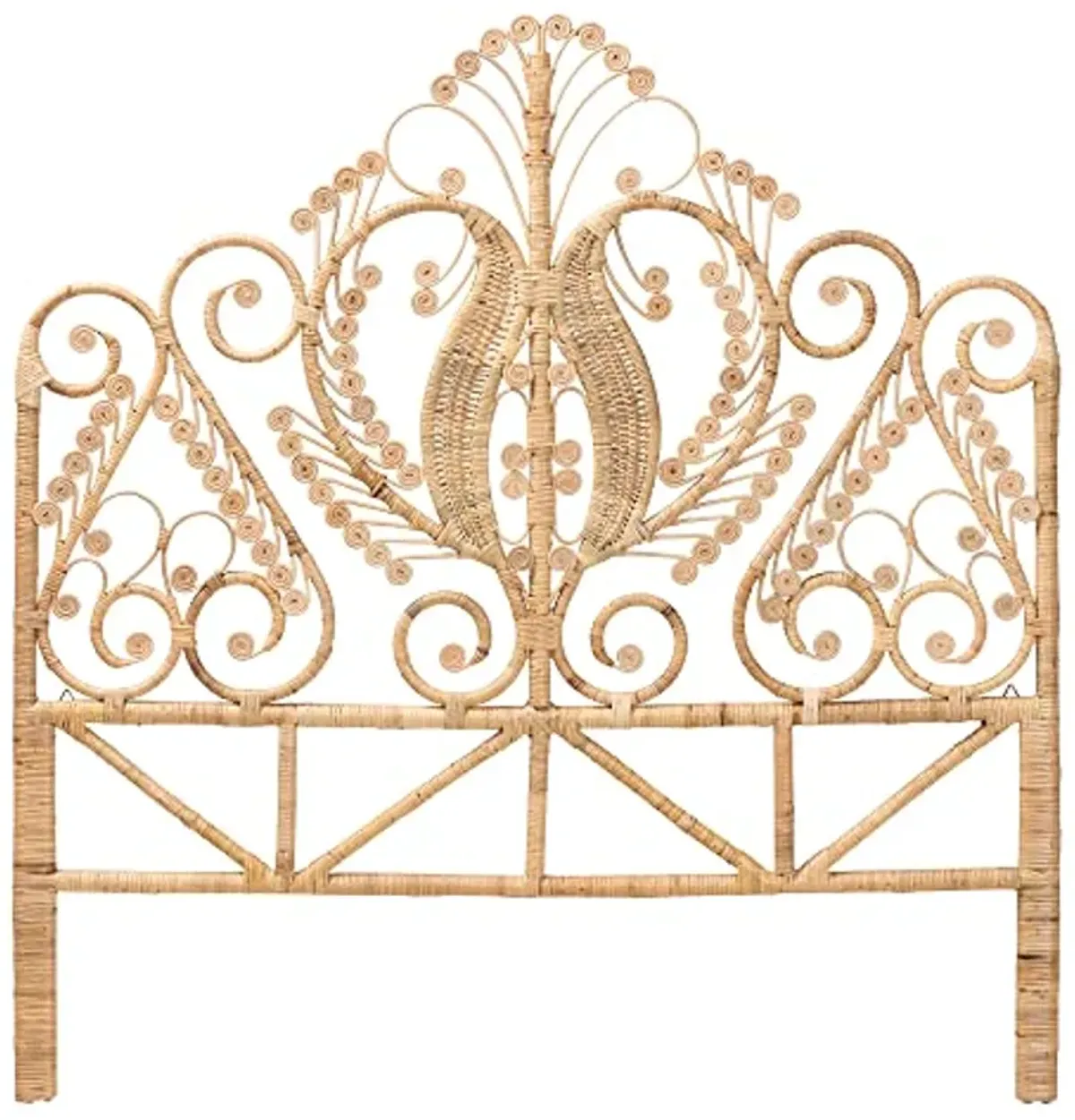 Baxton Studio Caelinus Natural Rattan Standalone Headboard, Queen